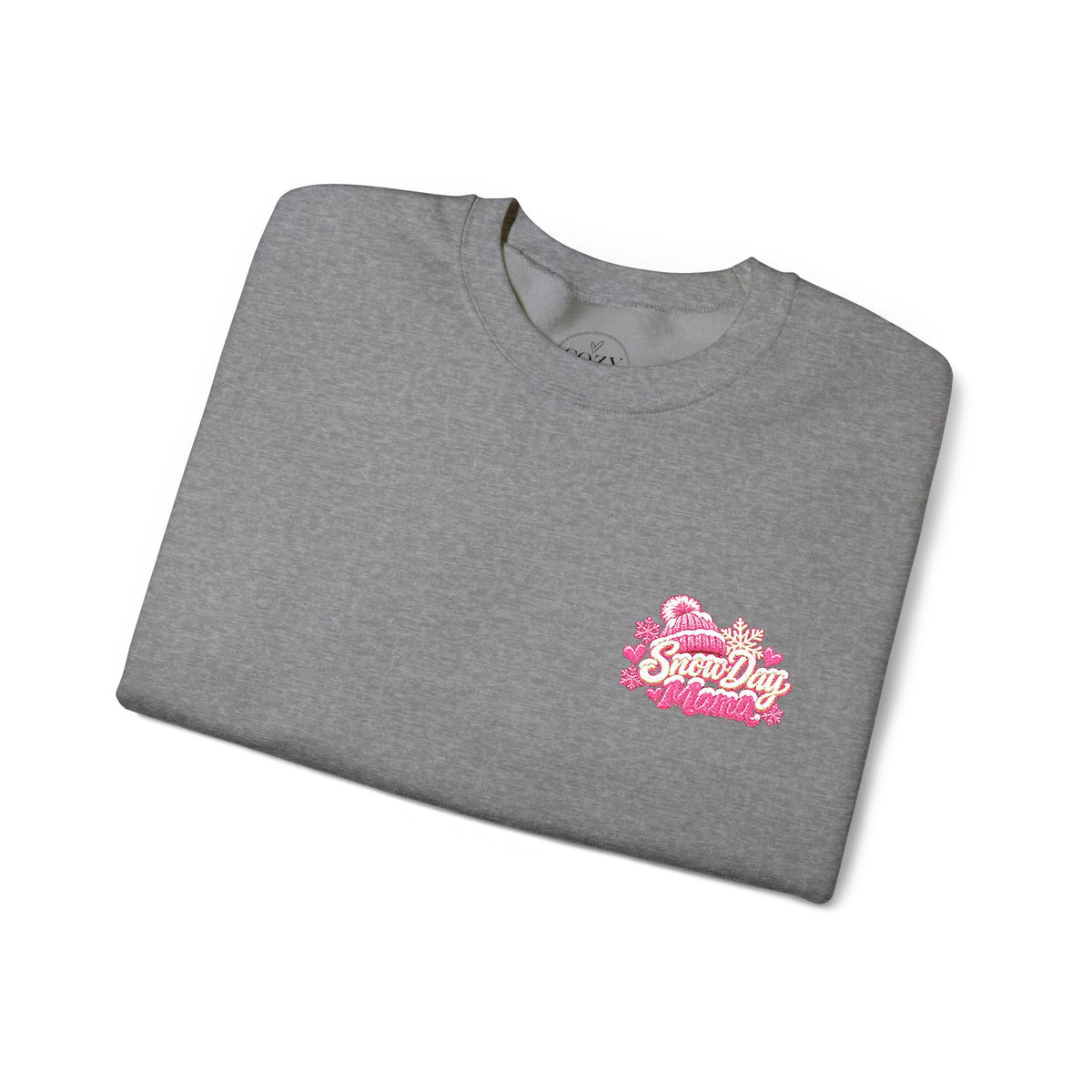 “Snow Day Mama Embroidered Crewneck – Cozy Winter Mom Sweatshirt.” ❄️🩷