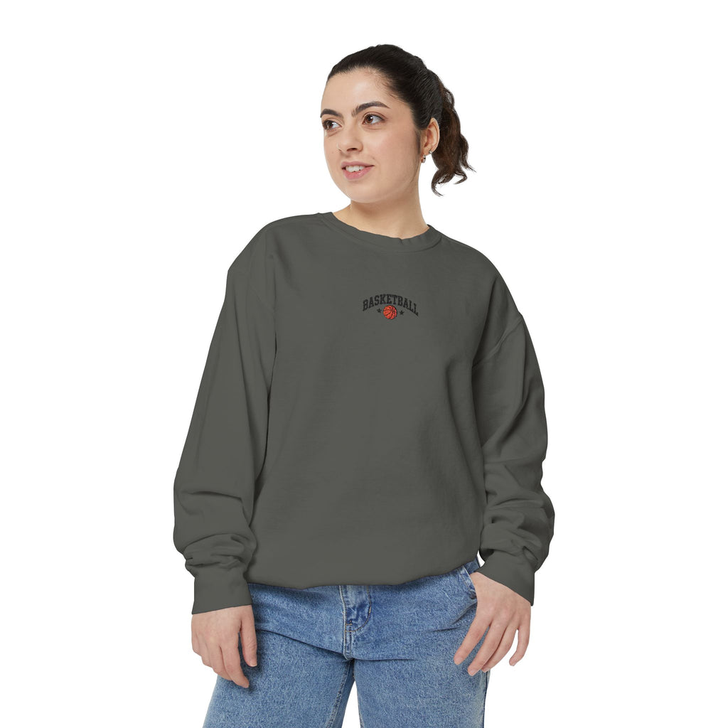 Basketball Embroidery-Look Crewneck Sweatshirt 🏀