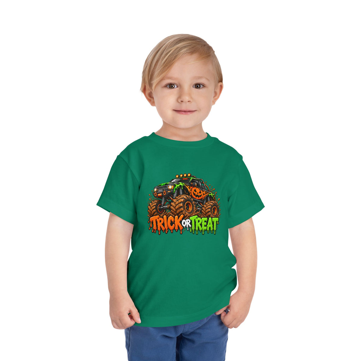 Trick or Treat Monster Truck Toddler Kids Halloween Sweatshirt | Cozy Chaos Kid 🎃🏁👻