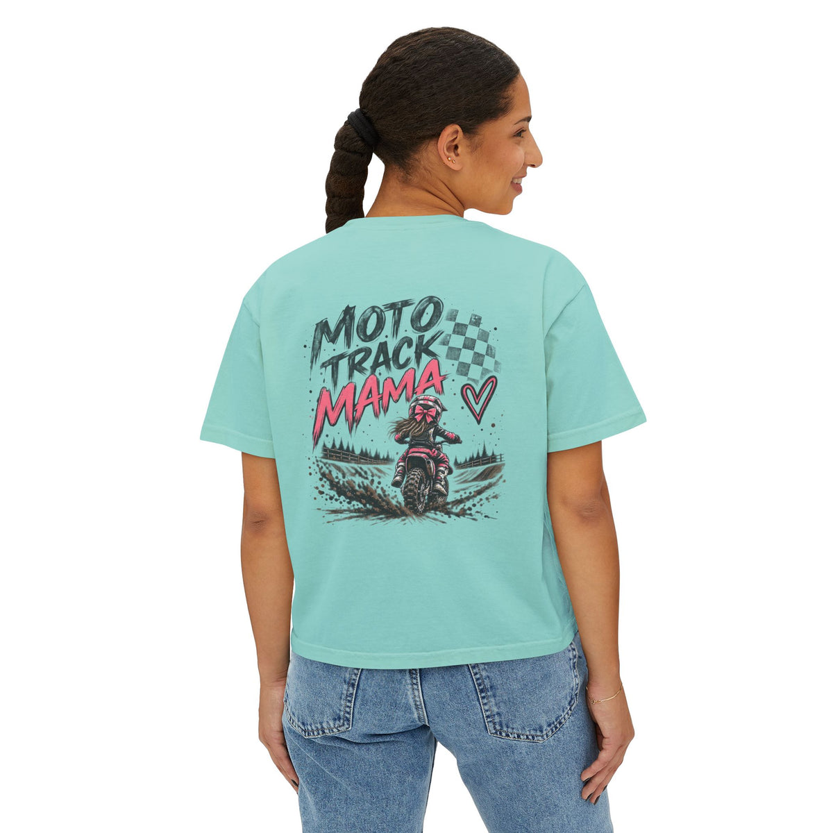 Moto Track Mama – Motocross Mom Graphic Tee 🏁💗