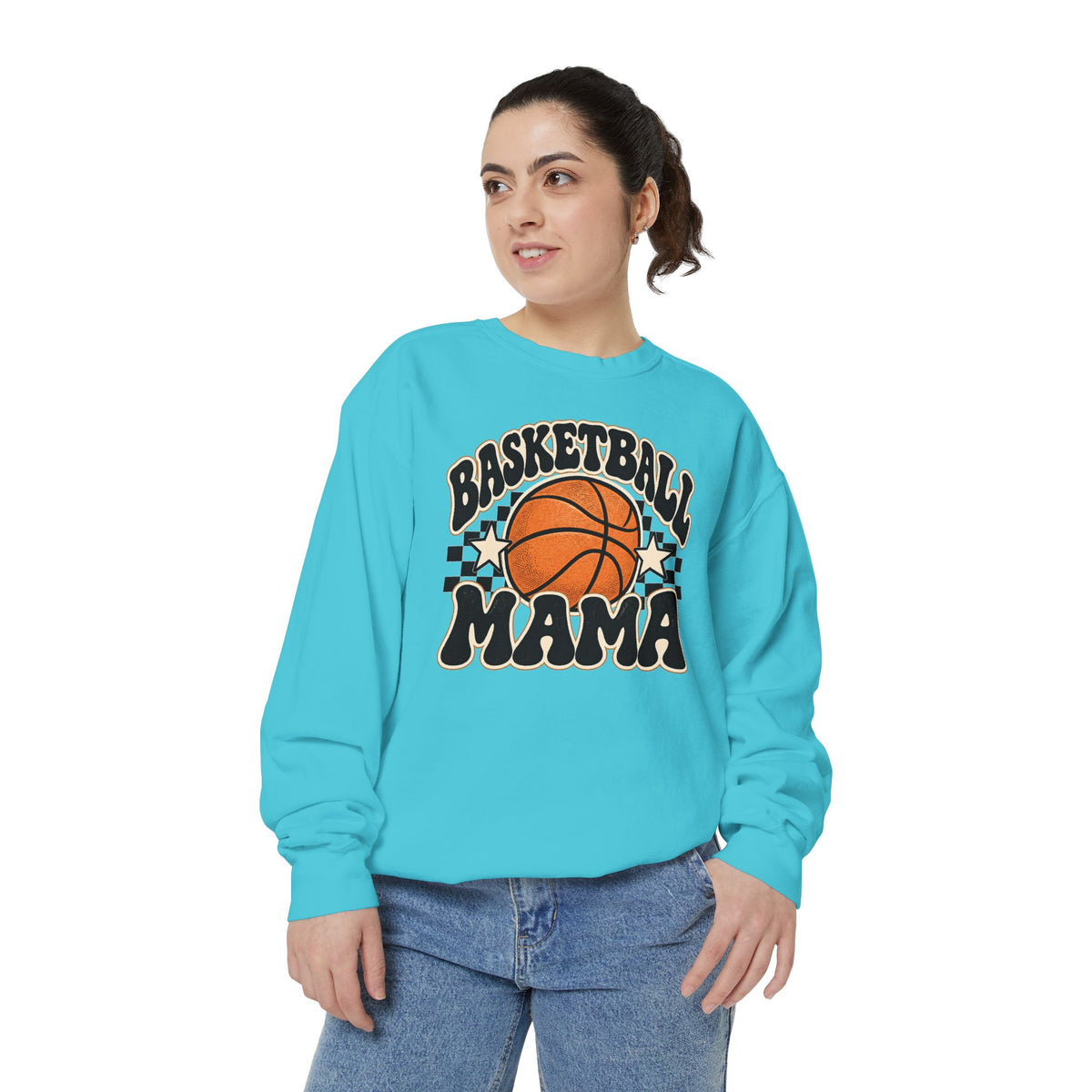 Basketball Mama Retro Game Day Crewneck Sweatshirt 🏀