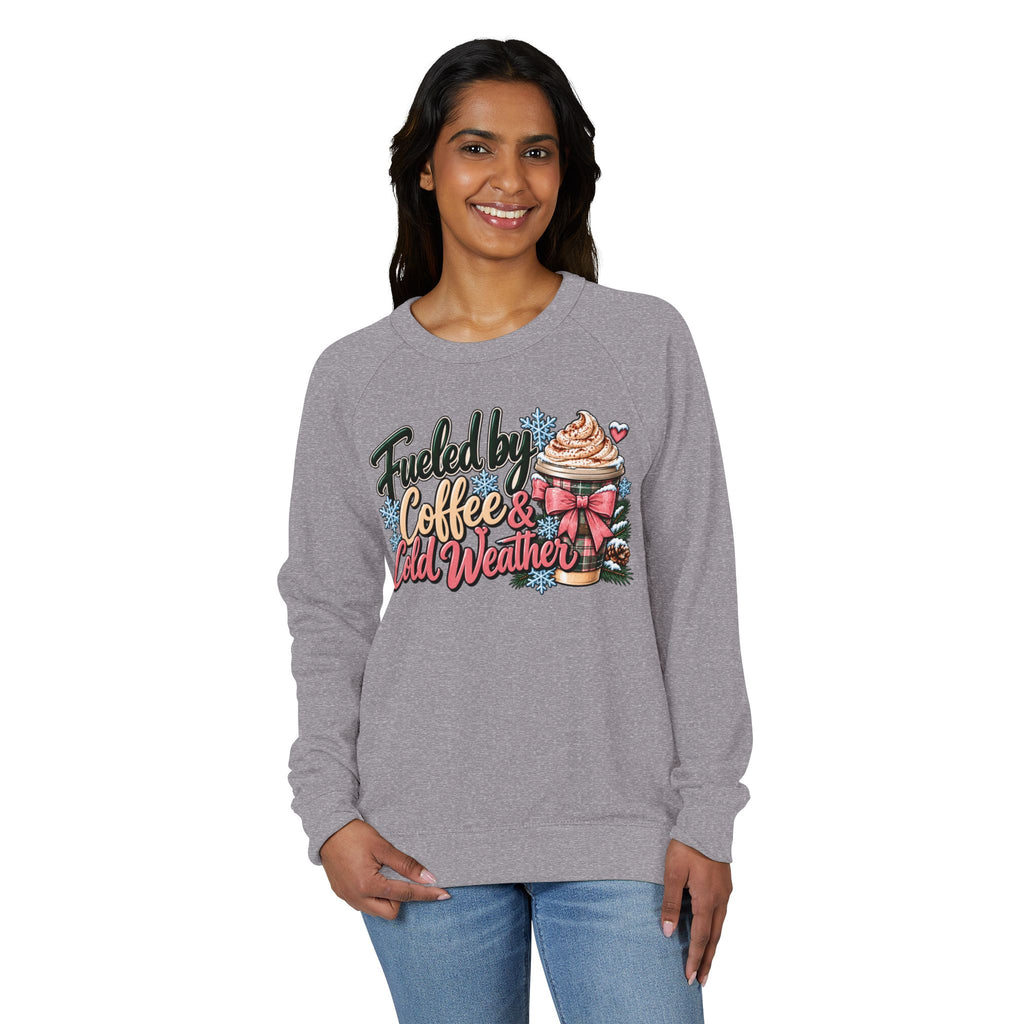 Fueled by Coffee & Cold Weather Long Sleeve Shirt – Cozy Winter Coffee Graphic Tee ☕❄️🩷