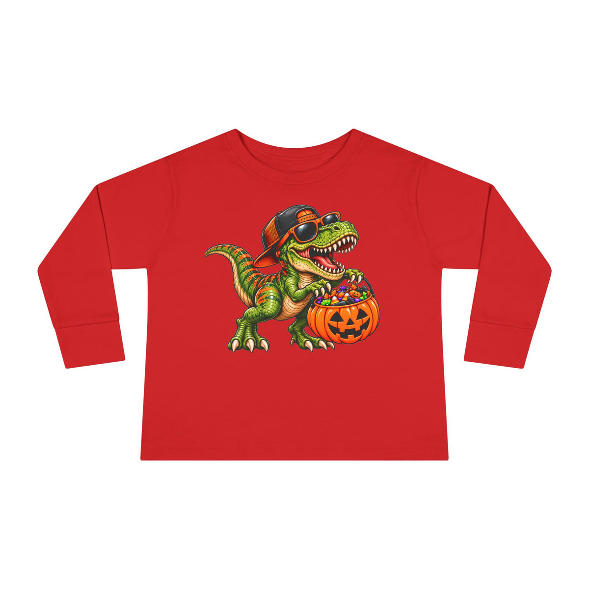 Trick or Treat T-Rex Toddler Halloween Shirt | Cozy Chaos Kid 🦖🎃🍬