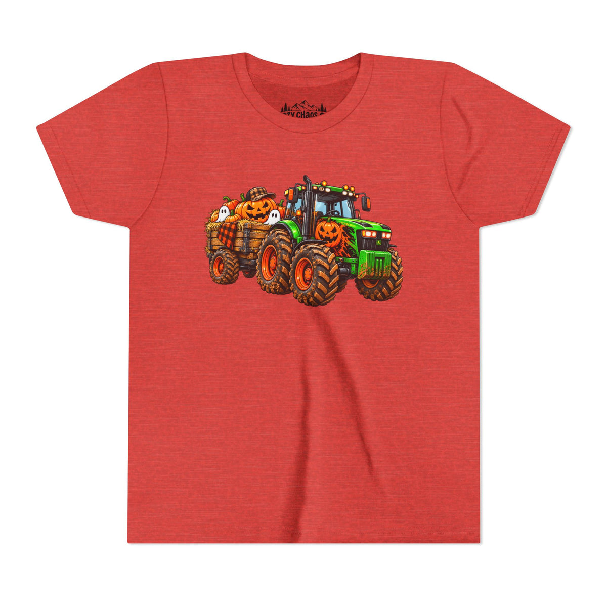 Halloween Tractor Pumpkin Patch Kids Sweatshirt | Cozy Chaos Kid 🎃🚜👻