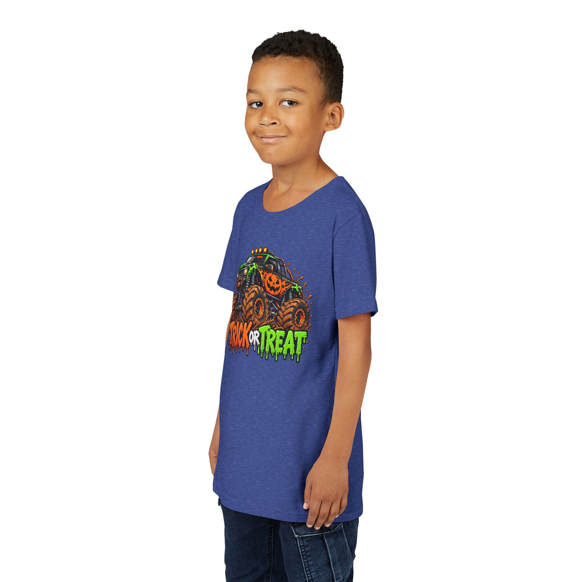 Trick or Treat Monster Truck Kids Halloween Sweatshirt | Cozy Chaos Kid 🎃🏁👻