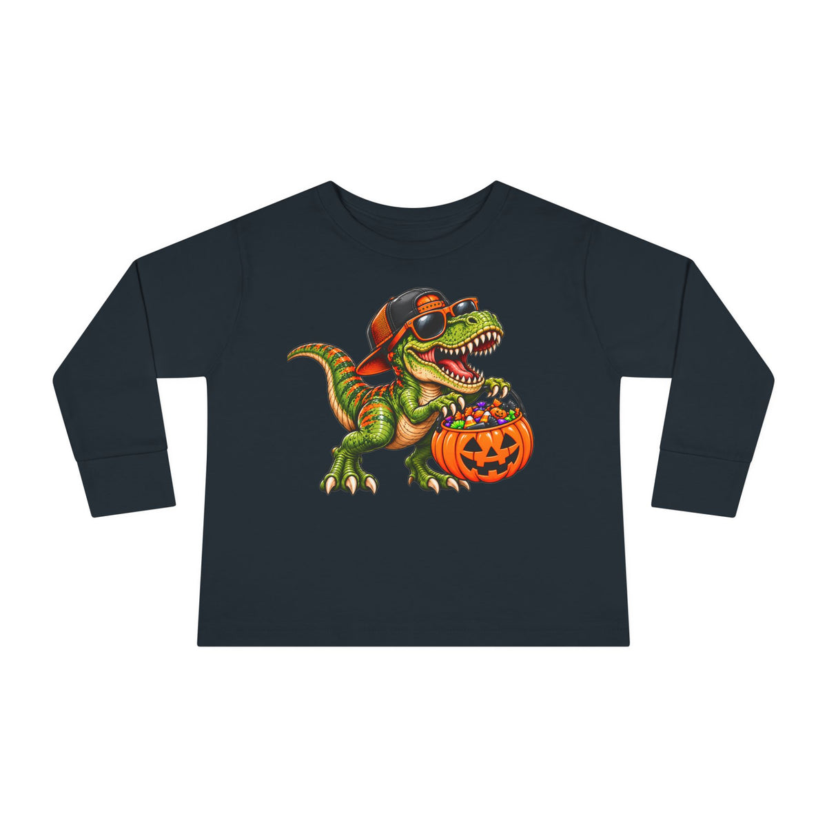 Trick or Treat T-Rex Toddler Halloween Shirt | Cozy Chaos Kid 🦖🎃🍬