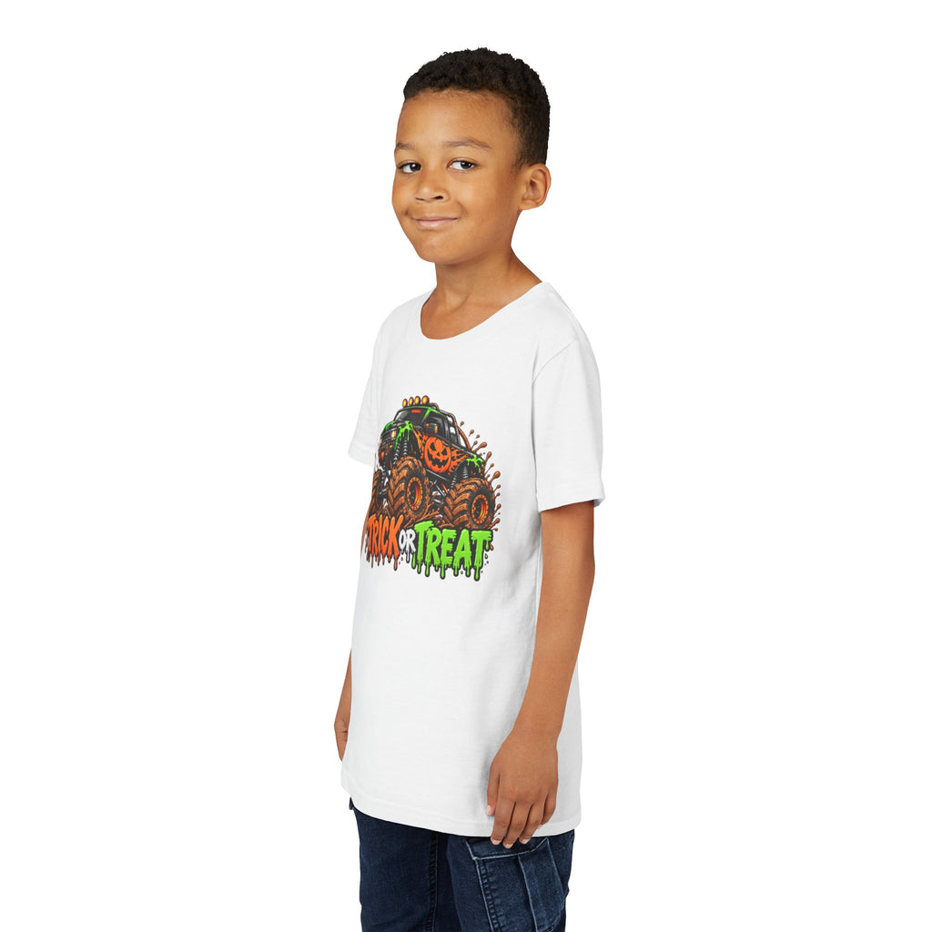 Trick or Treat Monster Truck Kids Halloween Sweatshirt | Cozy Chaos Kid 🎃🏁👻