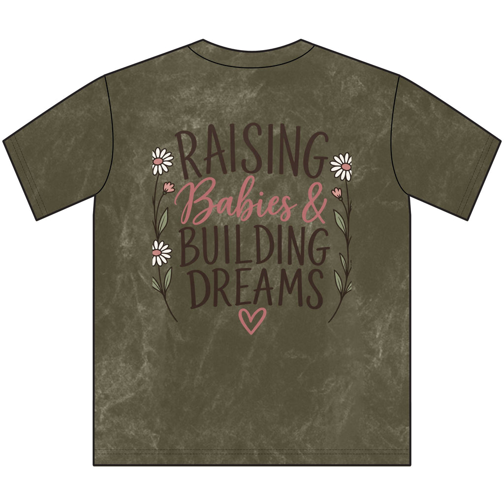 Vintage Raising Babies & Building Dreams | Floral Mama Graphic Tee | Cozy Chaos Co. 💕🌼