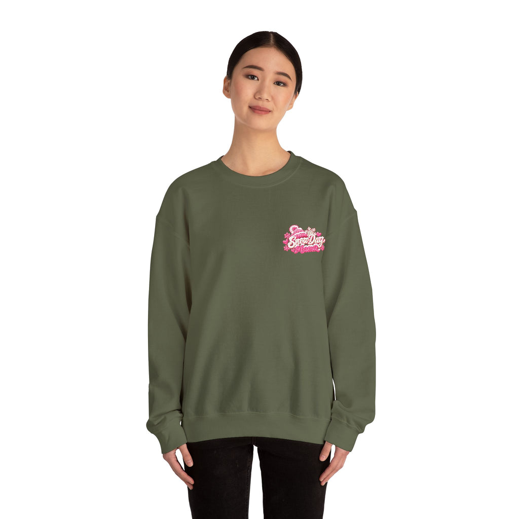 “Snow Day Mama Embroidered Crewneck – Cozy Winter Mom Sweatshirt.” ❄️🩷