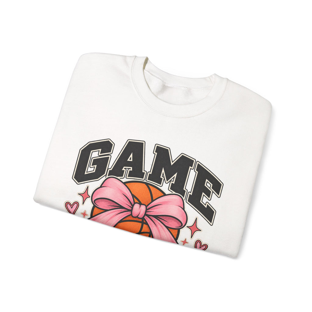 Game Day Pink Bow Basketball Crewneck Sweatshirt 🏀🎀