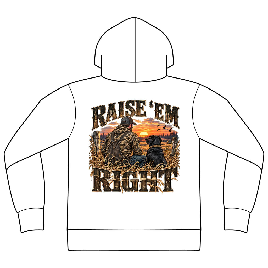 Raise ’Em Right Country Men’s Hoodie | Farmer & Dog Graphic Sweatshirt
