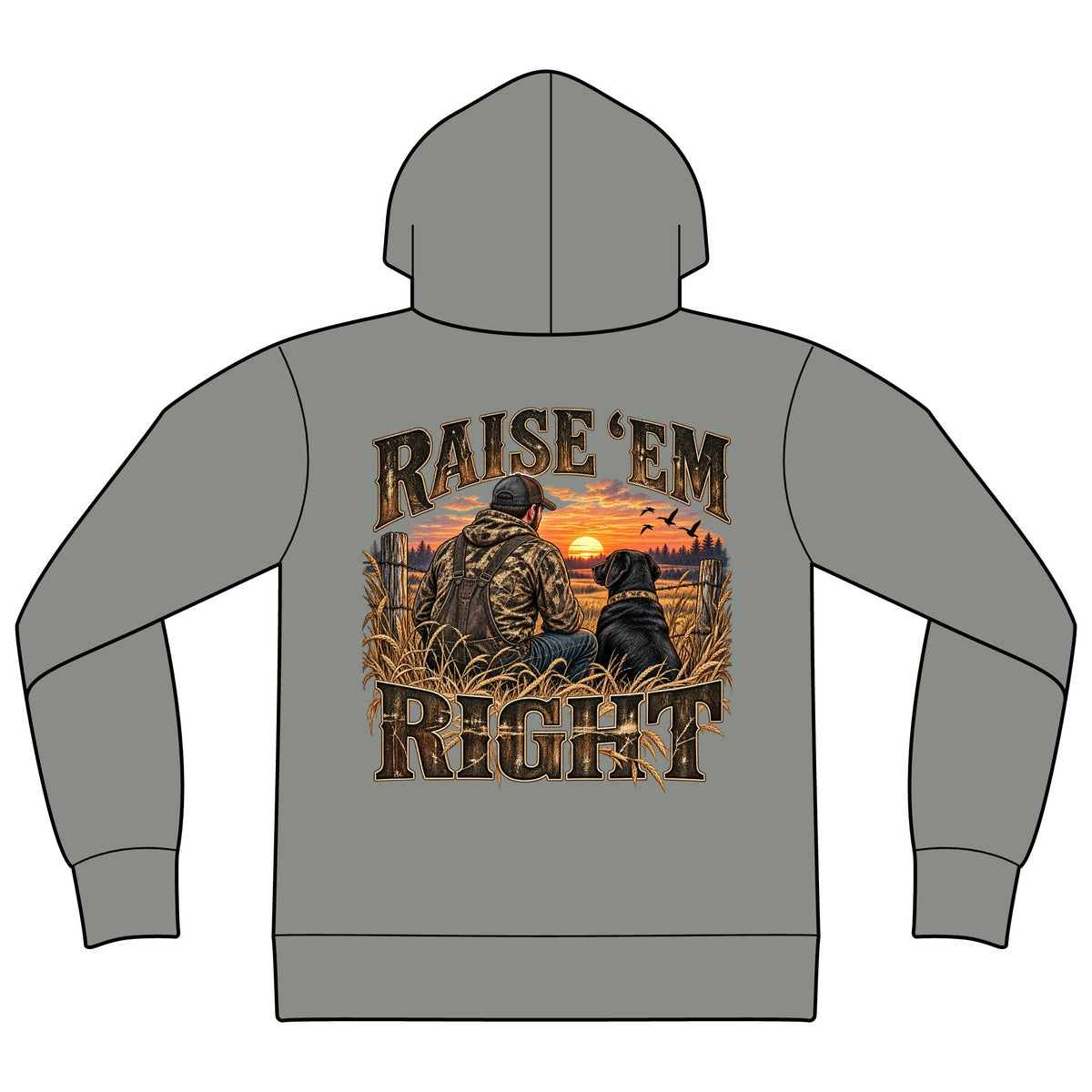 Raise ’Em Right Country Men’s Hoodie | Farmer & Dog Graphic Sweatshirt