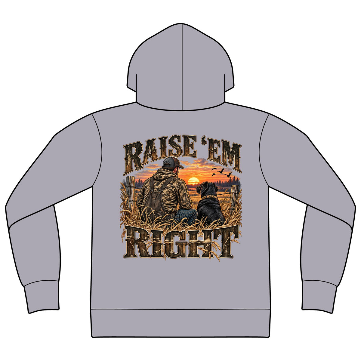 Raise ’Em Right Country Men’s Hoodie | Farmer & Dog Graphic Sweatshirt