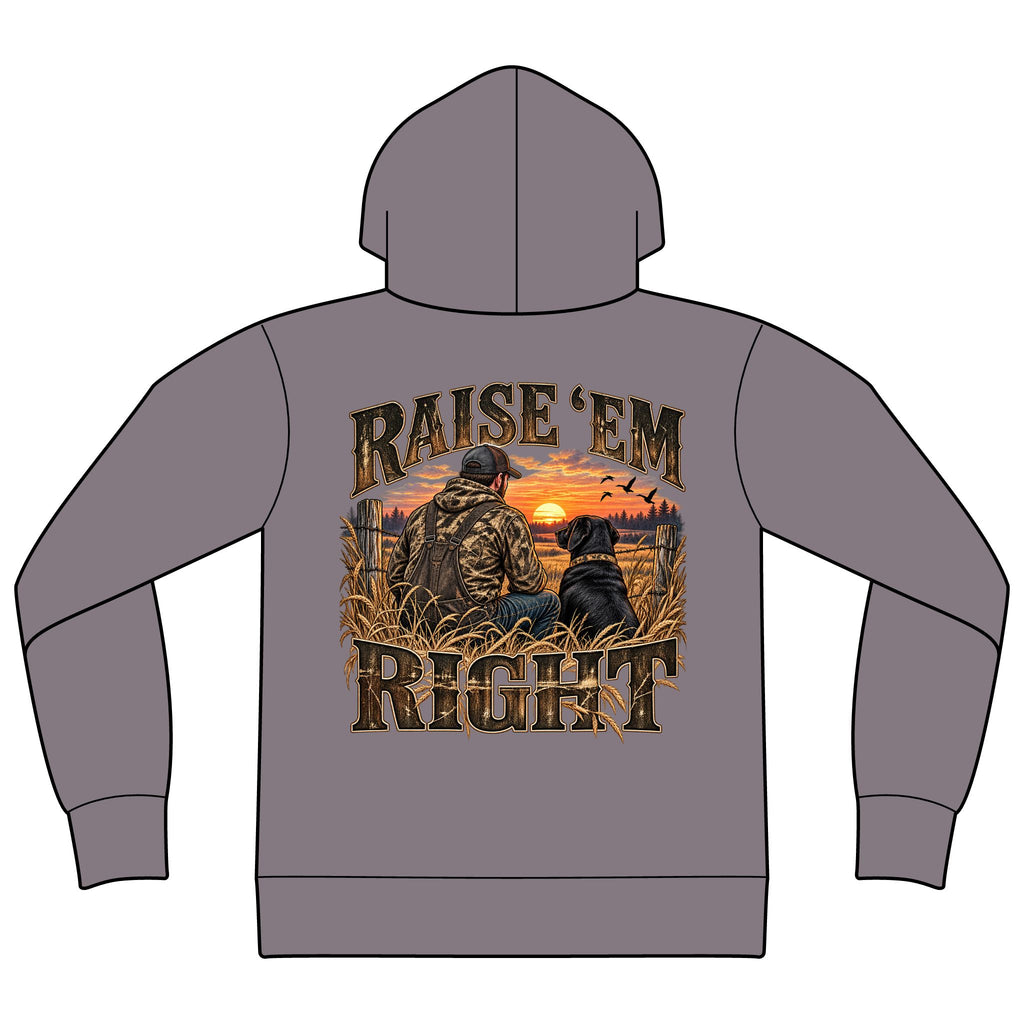 Raise ’Em Right Country Men’s Hoodie | Farmer & Dog Graphic Sweatshirt