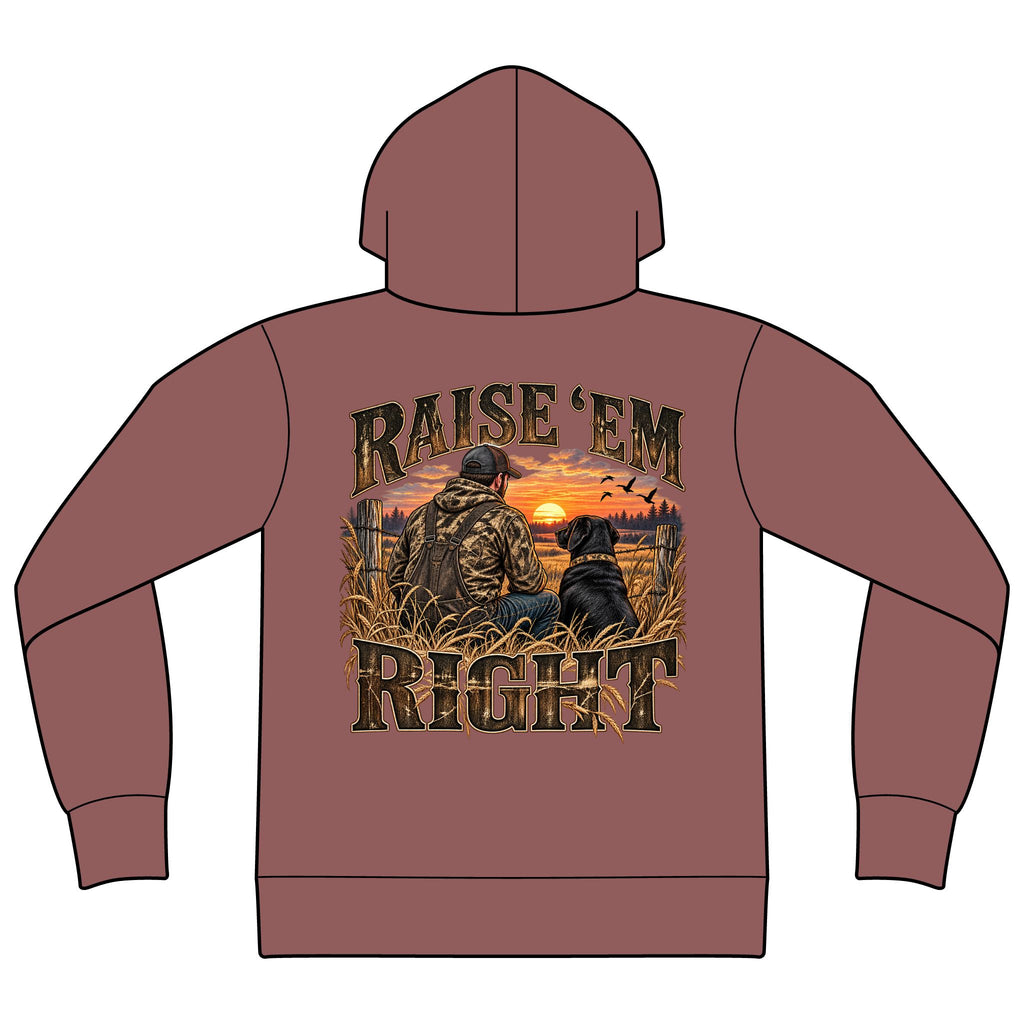 Raise ’Em Right Country Men’s Hoodie | Farmer & Dog Graphic Sweatshirt
