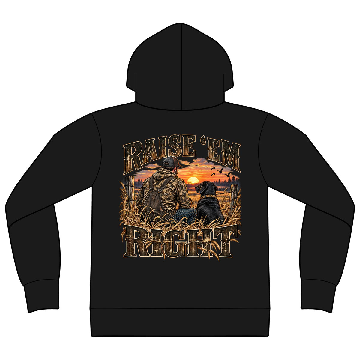 Raise ’Em Right Country Men’s Hoodie | Farmer & Dog Graphic Sweatshirt