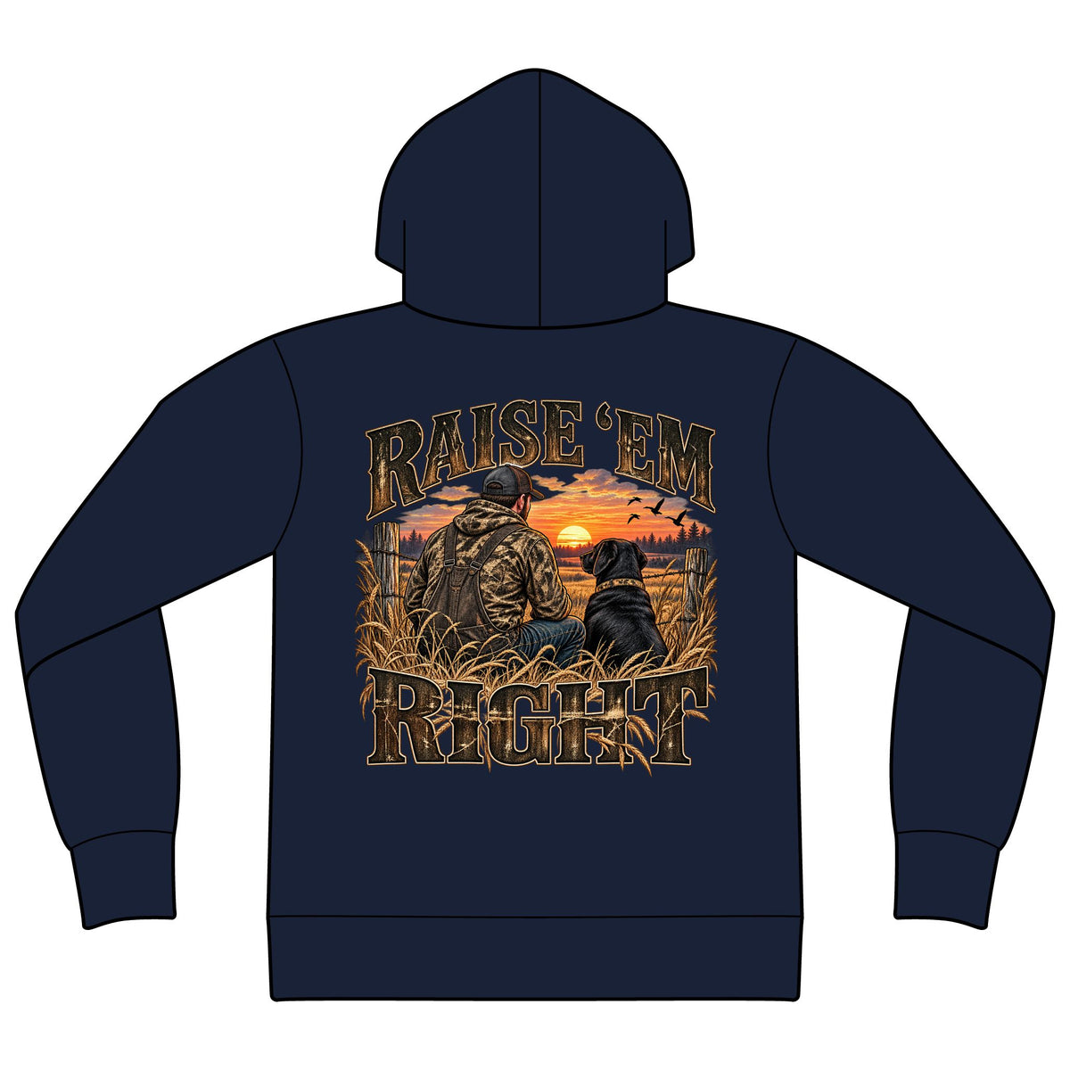 Raise ’Em Right Country Men’s Hoodie | Farmer & Dog Graphic Sweatshirt