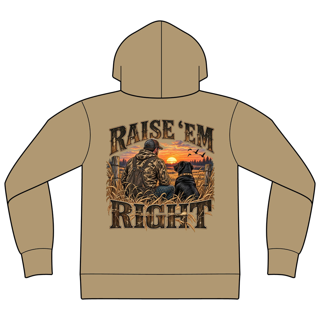 Raise ’Em Right Country Men’s Hoodie | Farmer & Dog Graphic Sweatshirt