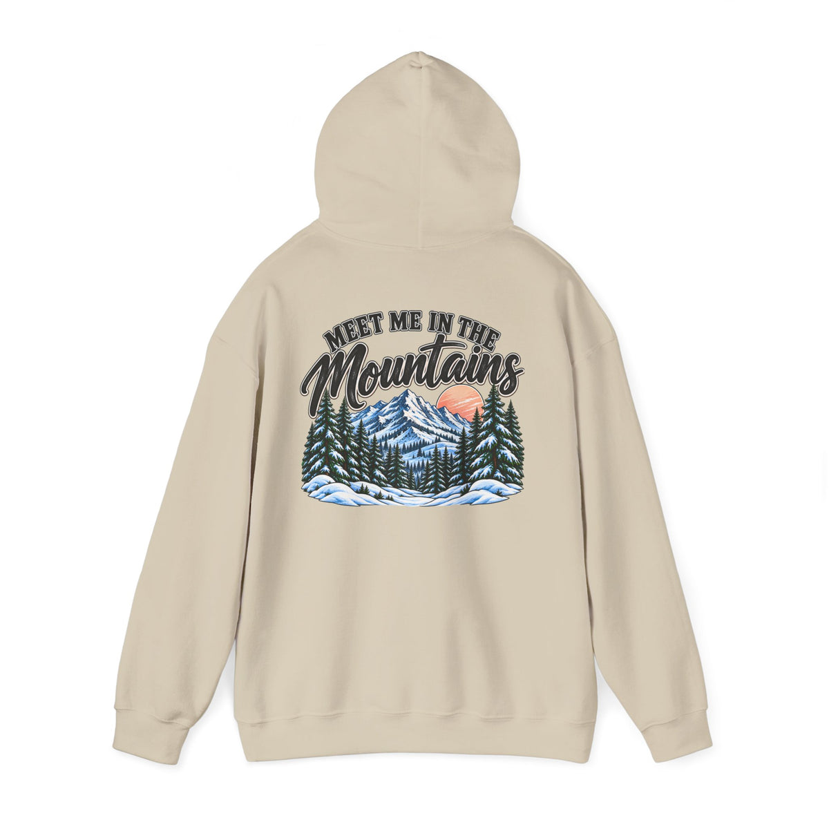 Meet Me in the Mountains Hoodie – Cozy Winter Mountain & Pine Tree Sweatshirt 🏔️🌲❄️