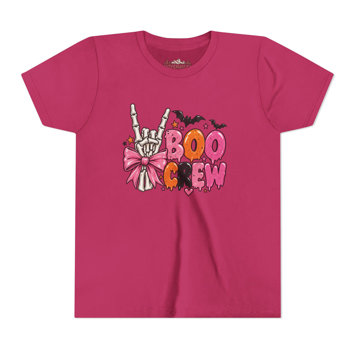 Boo Crew Skeleton Bow Kids Halloween Sweatshirt | Cozy Chaos Kid 🎀💀👻