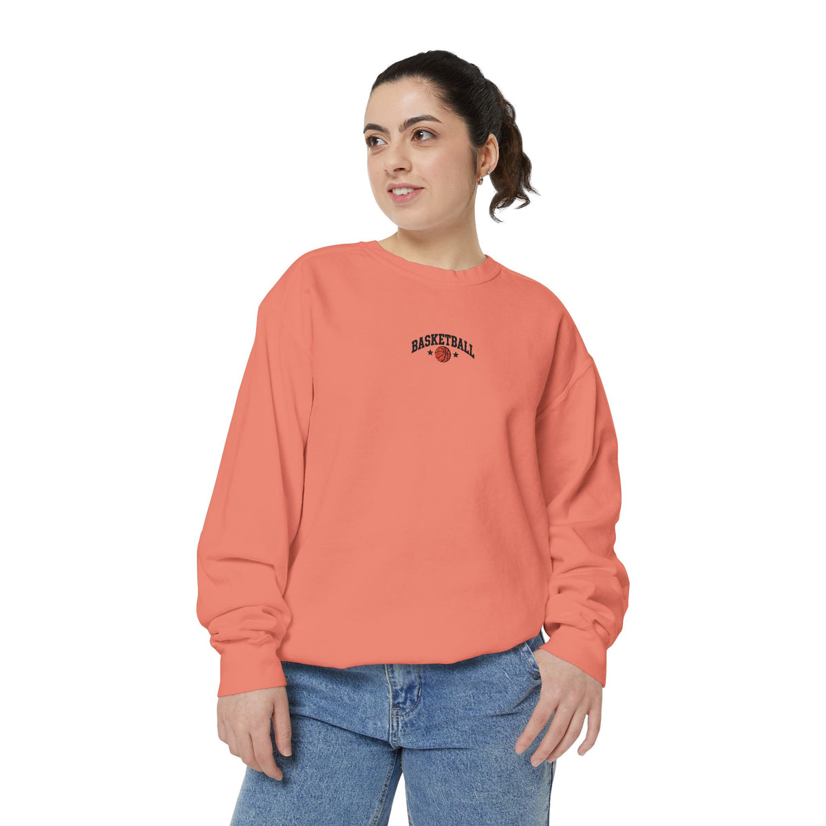 Basketball Embroidery-Look Crewneck Sweatshirt 🏀